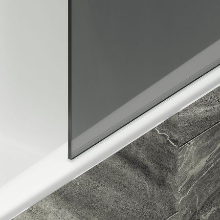 Душевая шторка на ванну Maybah Glass MGV-252-1ш 30х140 стекло тонированное профиль белый ориентация универсальная