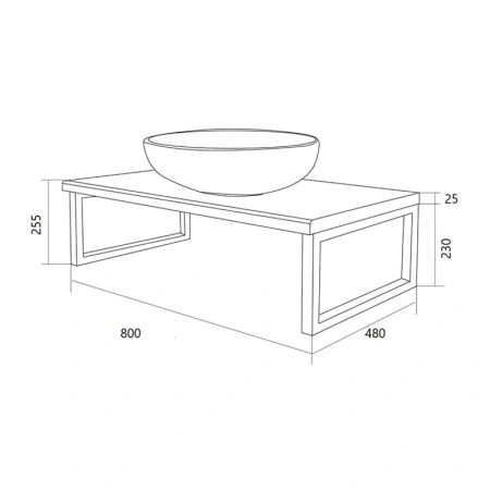 Столешница 1MarKa Grunge Loft У85833 80х50 накладная цвет серый