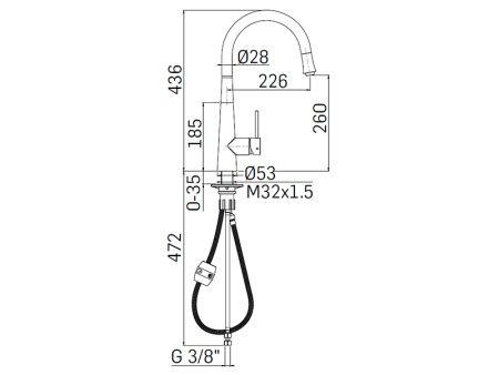 Смеситель для кухни Mamoli Programma Cucina 7241M0000001 на столешницу хром