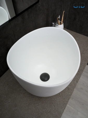 Раковина керамическая Gid Creativo 51221 40х40 накладная цвет белый без отверстий под смеситель