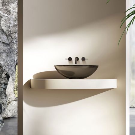 Раковина из полиэфирной смолы Vincea VBS-6T11B 50х40 накладная цвет черный без отверстий под смеситель