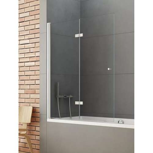 Душевая шторка на ванну New Trendy NEW SOLEO Chrome P-0028 100х140 стекло прозрачное профиль хром глянцевый ориентация левая - фото 2