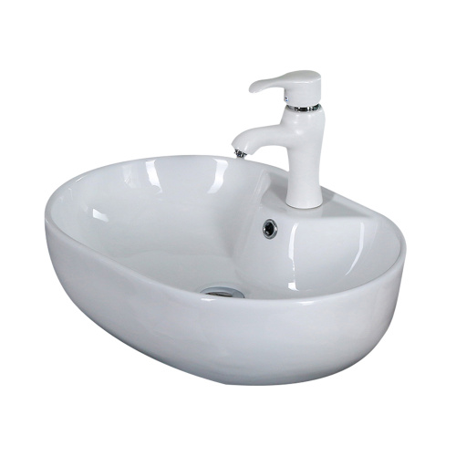 Раковина из сантехнического фарфора Melana 7734-805 63х41 накладная цвет белый 1 отверстие под смеситель - фото 5