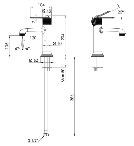 Смеситель Daniel Brooklyn BY606NDP на раковину брашированное золото - фото 2
