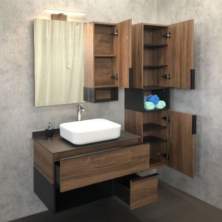 Тумба с раковиной Comforty Штутгарт 00-00002868CF 90х50 подвесная цвет коричневый