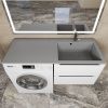 Раковина из искусственного камня Uperwood Cosmos Quartz RCosmos120RS 120х50 над стиральной машиной цвет серый