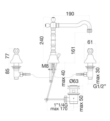 Смеситель Fiore 02ZZ0637 на раковину бронза - фото 3