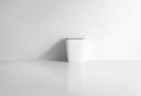 Унитаз приставной CeramaLux 3170 белый глянцевый с сиденьем микролифт безободковый каскадный смыв