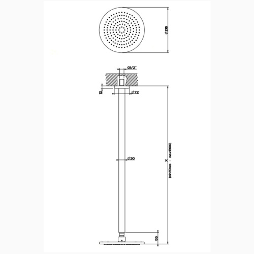 Верхний душ Gessi Goccia 33764#031 20х20 хром - фото 2
