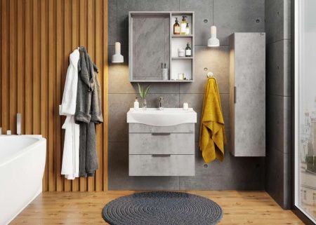 Шкаф-пенал Onika Девис 403071 30х120 подвесной цвет серый