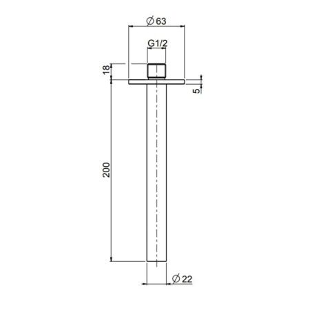 Держатель верхнего душа QuadroDesign BD002AS_200MM нержавеющая сталь