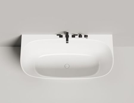 Ванна из искусственного камня Salini SOFIA 102527MF 160х80 пристенная асимметричная