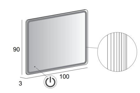 Зеркало с подсветкой Cezares 44996 100х90 подвесное