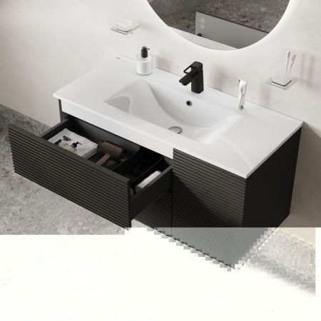 Тумба с раковиной Iddis Bild BIL10G0i95K 100х50 подвесная цвет серый