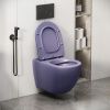 Унитаз подвесной Grossman Color GR-4411LIMS фиолетовый с сиденьем безободковый каскадный смыв