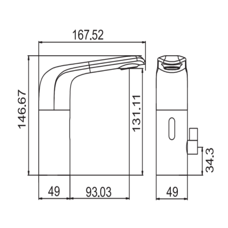 Смеситель Cezares VAGUE VAGUE-ELS-NOP-W0 на раковину черный матовый