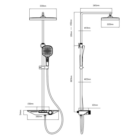Душевая стойка Vincea VSFS-411CH настенная цвет хром
