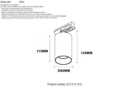 Трековый однофазный светильник Crystal Lux CLT 0.31 CLT 0.31 013 GO-GO