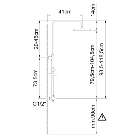 Душевая стойка Clever GO! 62169 настенная цвет черный