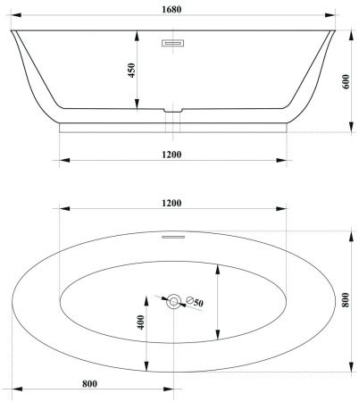 Ванна акриловая Cerutti SPA CT10517 170х80 отдельностоящая овальная с ножками