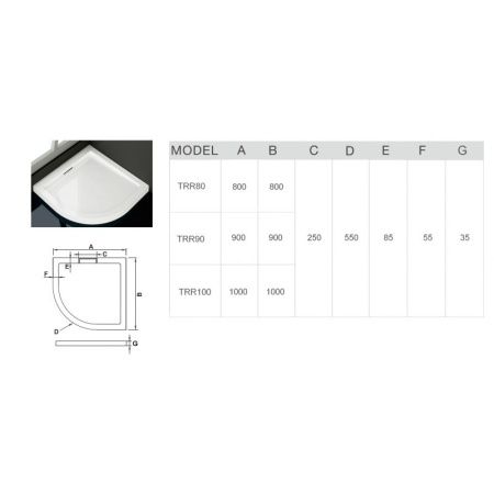 Душевой поддон из искусственного камня WeltWasser WW TR 10000002770 90х90
