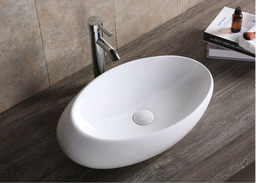 Раковина из сантехнического фарфора Cerutti SPA CR0058B 58х37 накладная цвет белый