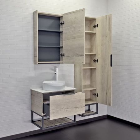 Тумба с раковиной Comforty Порто 00-00011397CF 60х40 подвесная цвет серый