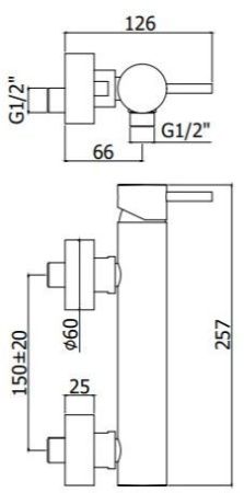 Смеситель для душа Paffoni Light LIG168ST настенный нержавеющая сталь