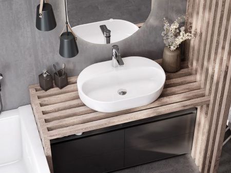 Раковина мебельная керамическая Santek Одри Round 62 1.WH50.1.710 60х40 накладная цвет белый 1 отверстие под смеситель