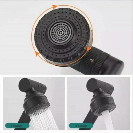 Смеситель для кухни Fashun A4017-7 на мойку черный