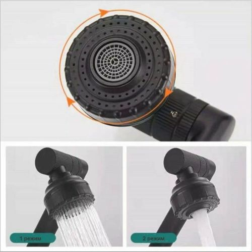 Смеситель для кухни Fashun A4017-7 на мойку черный - фото 4