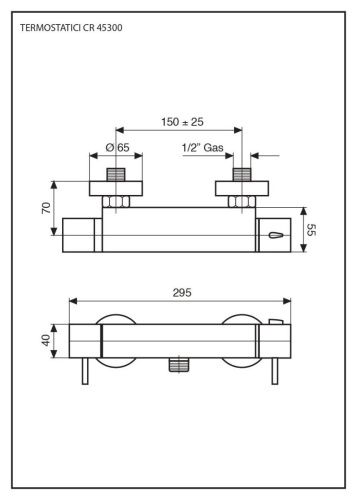 Смеситель Emmevi Piper 45300/CR настенный хром с термостатом - фото 2