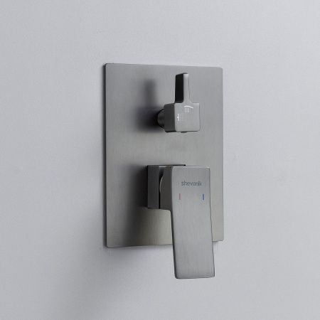 Душевая система Shevanik S4035T встраиваемая в стену цвет оружейная сталь