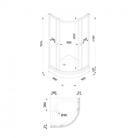 Душевой уголок Тритон Ультра Щ0000061784 80х80 стекло прозрачное профиль белый с поддоном