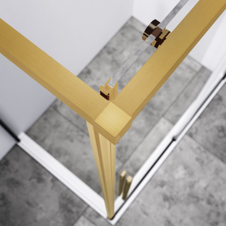 Душевой уголок Vincea Slim-N VSR-4SN9011CLG 110х90 стекло прозрачное профиль золото брашированное без поддона