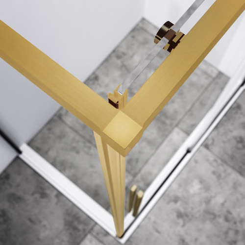 Душевой уголок Vincea Slim-N VSR-4SN9012CLG 120х90 стекло прозрачное профиль золото брашированное - фото 3