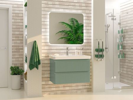 Тумба под раковину Brevita Victory VIC-09080-0802Я 80х50 подвесная цвет зеленый