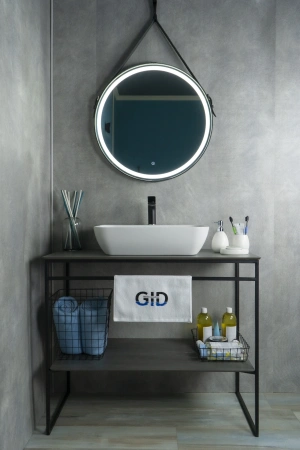 Раковина керамическая Gid Geométrico 51184 60х40 накладная цвет белый 1 отверстие под смеситель