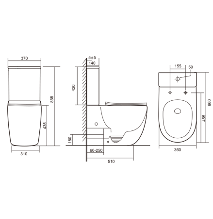 Унитаз-компакт напольный с бачком Iberica Blanca Bilbao maxi IB.BLM.124.1B1 белый с сиденьем микролифт безободковый смыв торнадо