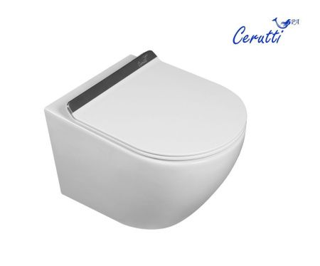 Унитаз подвесной Cerutti SPA CT9956 белый с сиденьем микролифт безободковый смыв торнадо