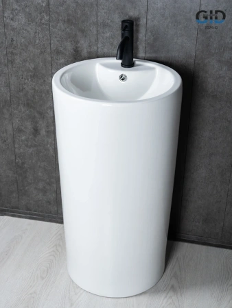 Раковина керамическая Gid Autonomo 81102 46х46 напольная цвет белый 1 отверстие под смеситель