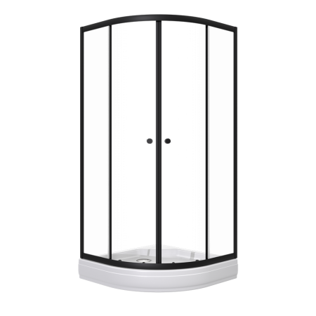 Душевой уголок Тритон Альфа Щ0000054223 90х90 стекло прозрачное профиль черный с поддоном