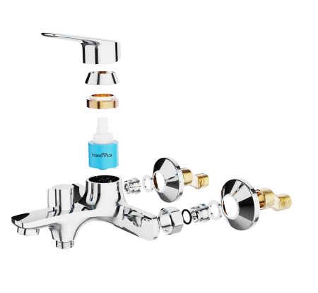 Смеситель для ванны Tokito HAPPO TOK-HAP-1014 настенный хром