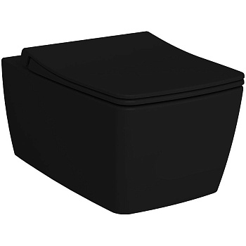 Чаша унитаза подвесная Vitra Metropole 7672B083-0101 цвет черный матовый без сиденья безободковая каскадный смыв