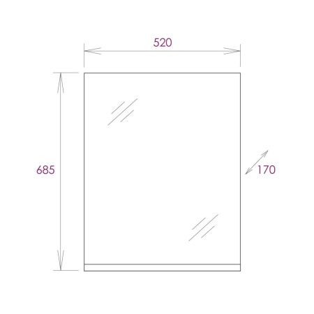 Зеркало Onika ЭКО 205210 50х70 подвесное