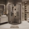 Душевой уголок Grossman Cosmo 301.K33.02.9090.42.00 90х90 стекло прозрачное профиль графит без поддона