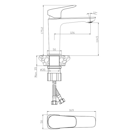 Смеситель WesnaArt Astra AST19-210 на раковину хром