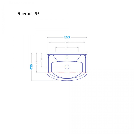 Тумба с раковиной Alavann Monaco ALV0982000 55х44х86 напольная цвет белый