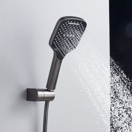 Душевая система Shevanik S4135T встраиваемая в стену цвет оружейная сталь