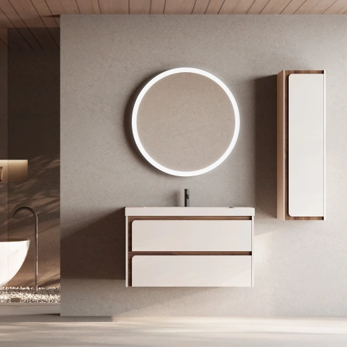 Тумба под раковину Visobath Indico 76819/Cotton-Valenti 100х45х55 подвесная цвет бежевый - фото 3